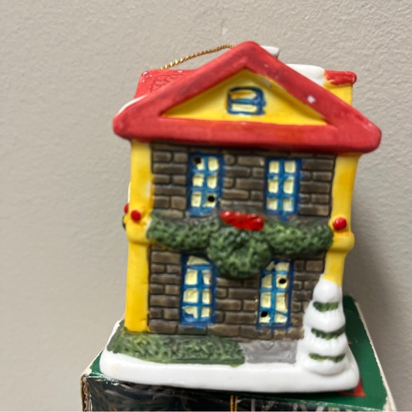 This Badcock 1995 School Building Village Bell Christmas Tree Ornament - Picture 5 of 6